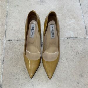 Jimmy Choo Yellow Patent Leather Pointed Pumps
